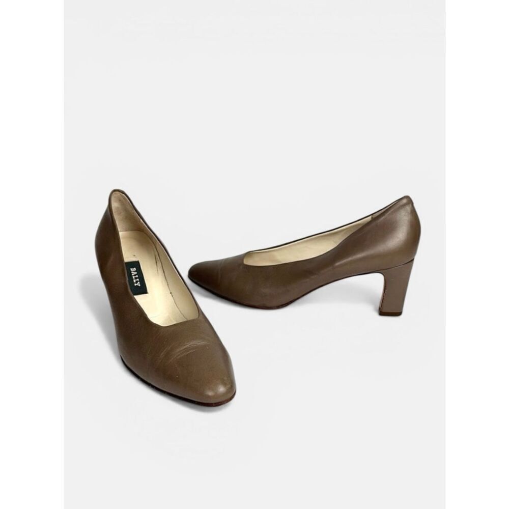 BALLY ROSEBUD Classic Leather Taupe Pumps Heels US 10
